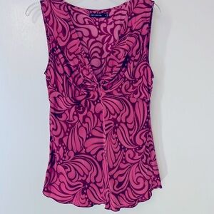 The Limited 100% silk sleeveless blouse in burgundy / maroon and rose,